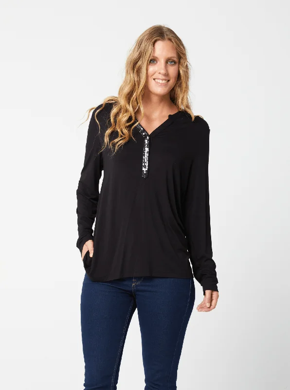 Women Top in Black Kaja