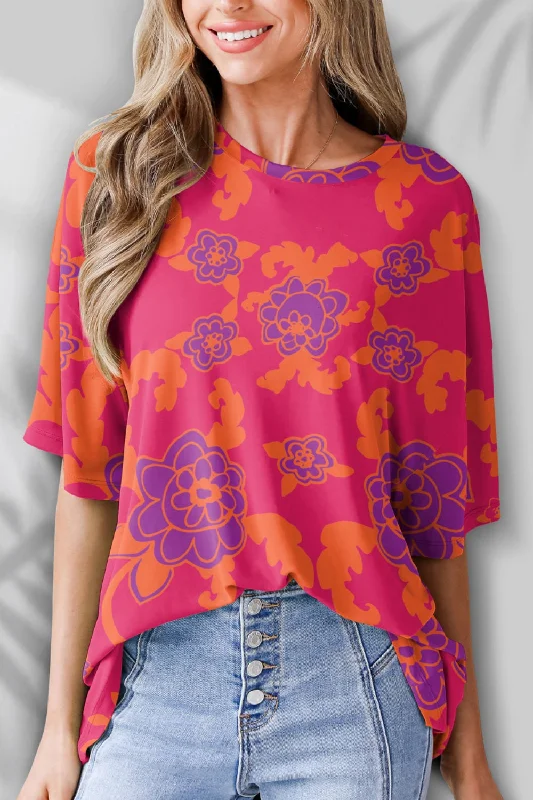 Printed Round Neck Half Sleeve T-Shirt