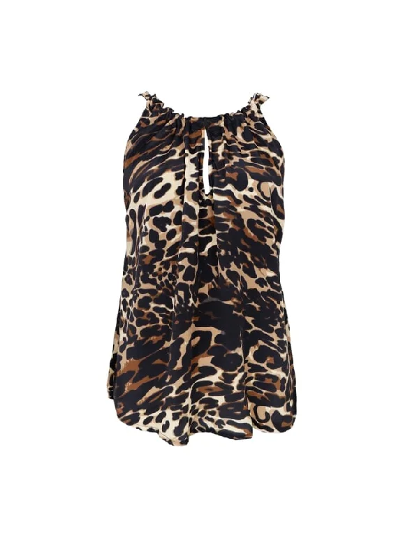 Black Colour - Bcluna Bow Top - Leopard