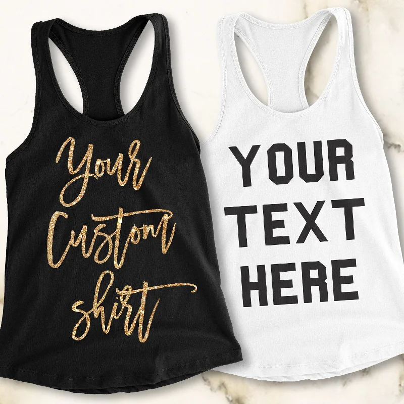 BerryBetty - CUSTOM TANK TOP Pick Style & Print Color Personalized Women's Top