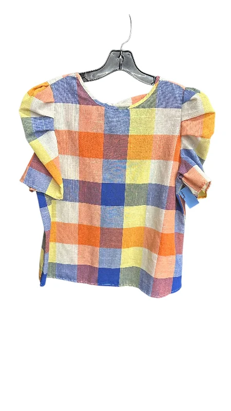 Top Short Sleeve By Clothes Mentor In Blue & Orange, Size: M