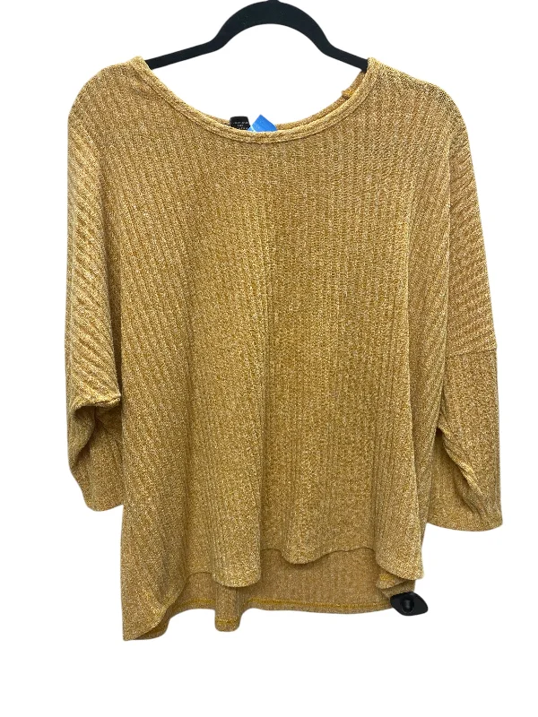 Top Long Sleeve By Cmc In Yellow, Size: Xl