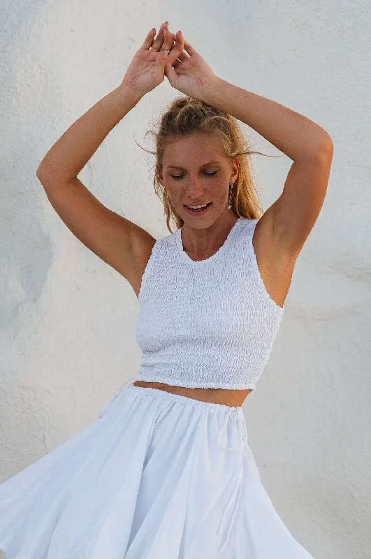 Island Days Smocked Cropped Top