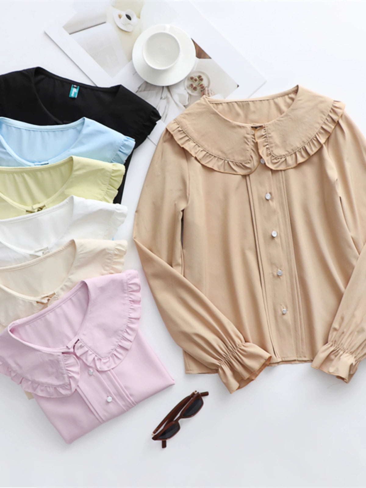 Doll Collar Long Sleeve Blouse