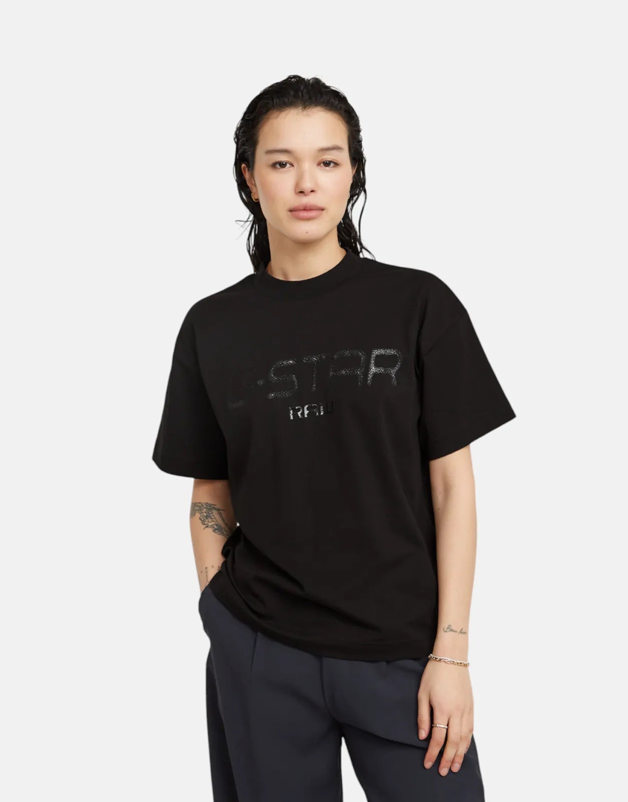 G-Star RAW Shiny Print Loose Dk Black T-Shirt