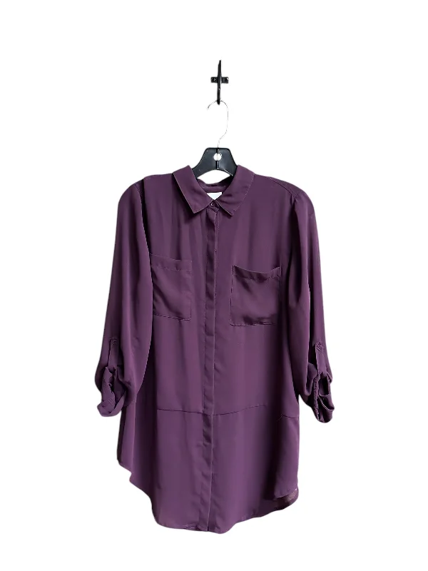 Blouse Long Sleeve By Chicos In Purple, Size: M