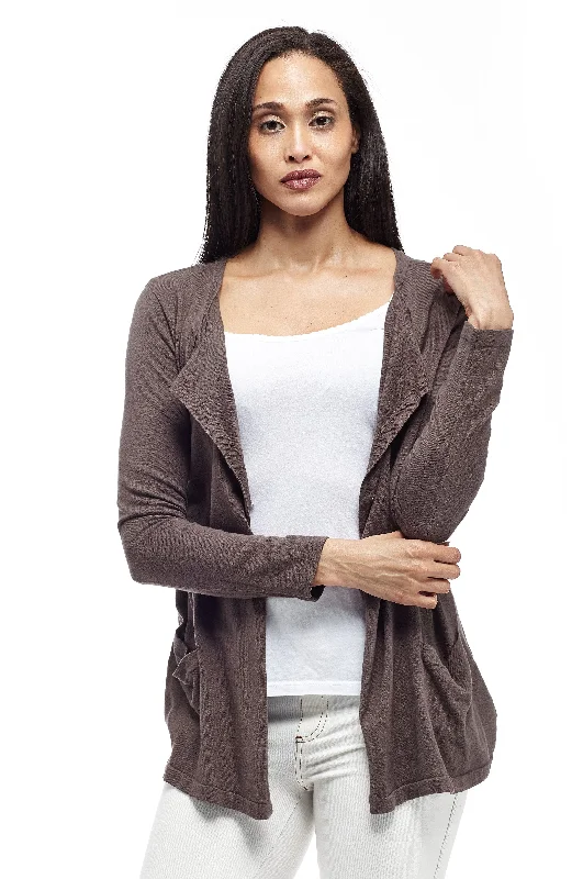 La Cera Long Sleeve Waterfall Cardigan