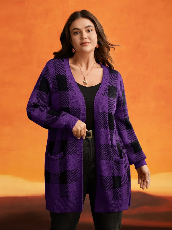 Supersoft Essentials Plaid Open Cardigan