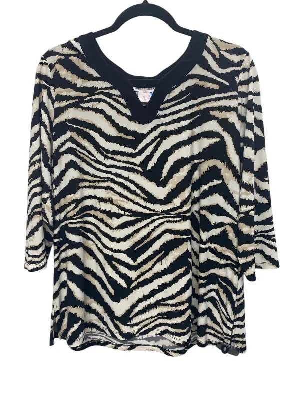 Top Long Sleeve By Allison Daley In Animal Print, Size: Lp