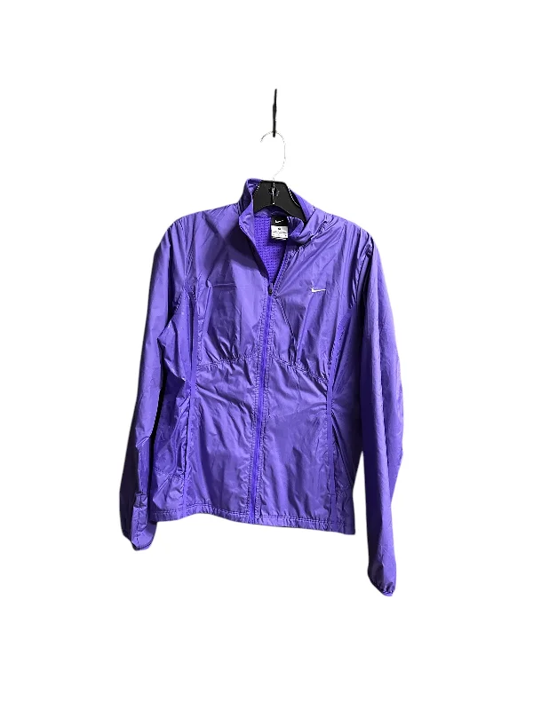 Athletic Jacket By Nike In Purple, Size: M