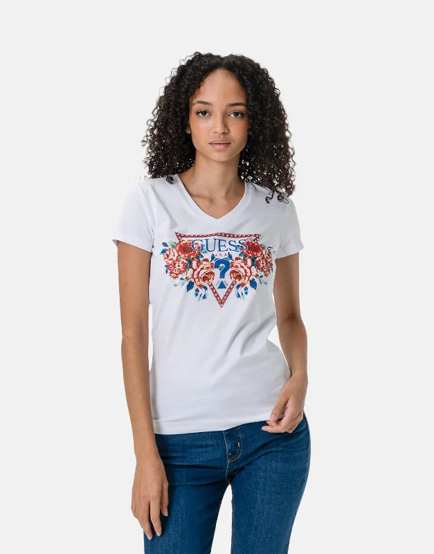 Guess Roses Triangle T-Shirt