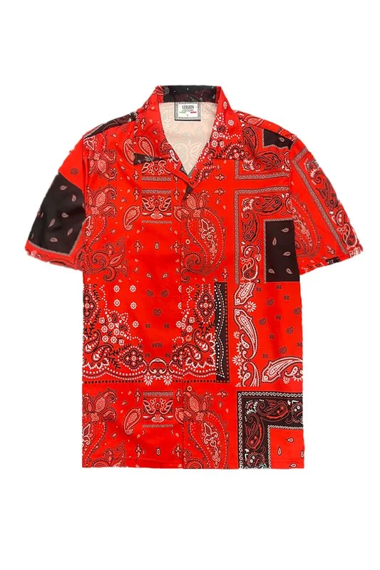 Weiv Mens Collared Print Button Down