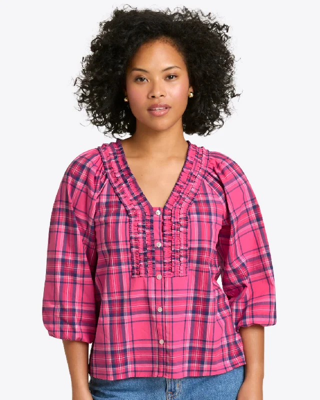 Aubrie Top in Pink Angie Plaid