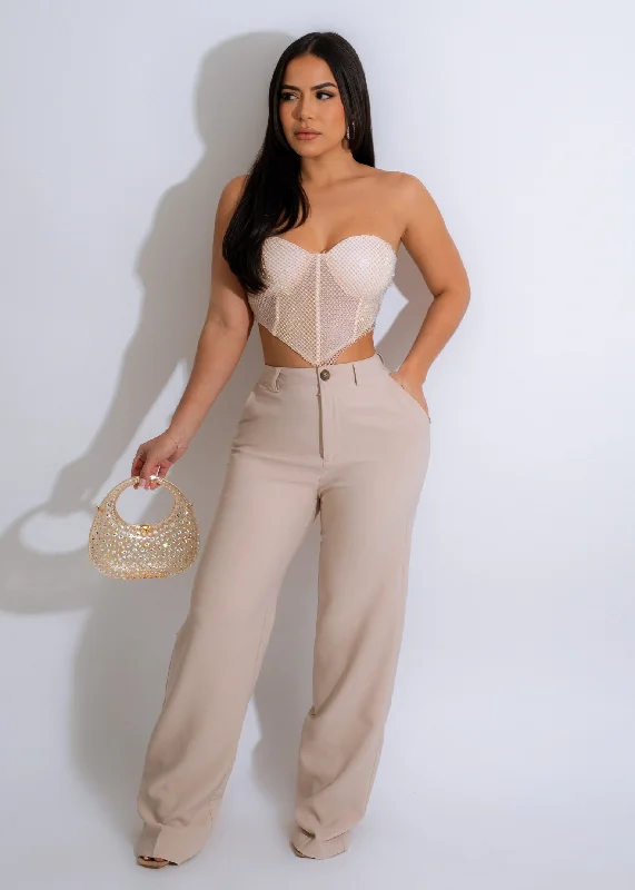 Pretty View Diamonds Bustier Top Nude