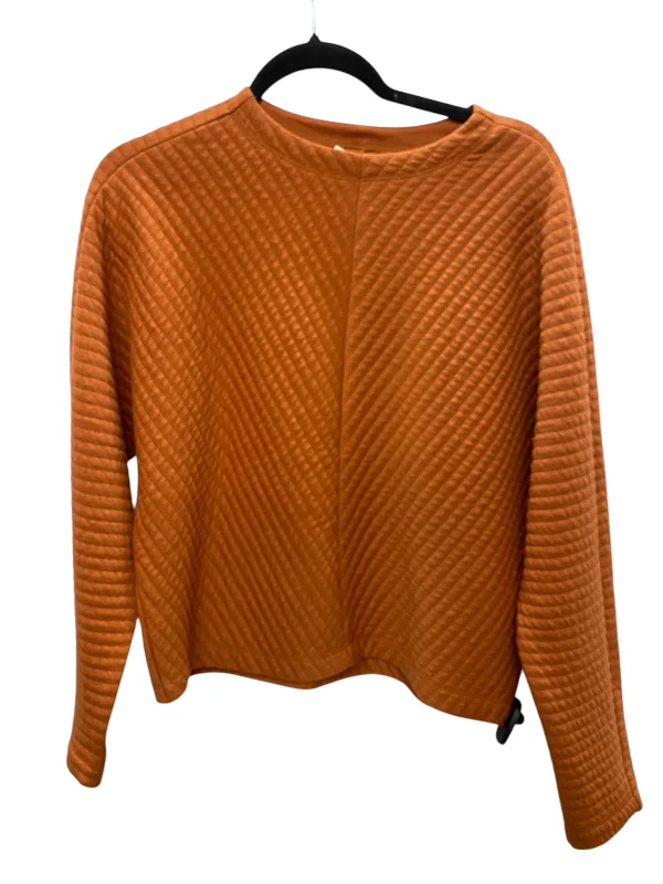 Top Long Sleeve Basic By A New Day In Orange, Size: Xs